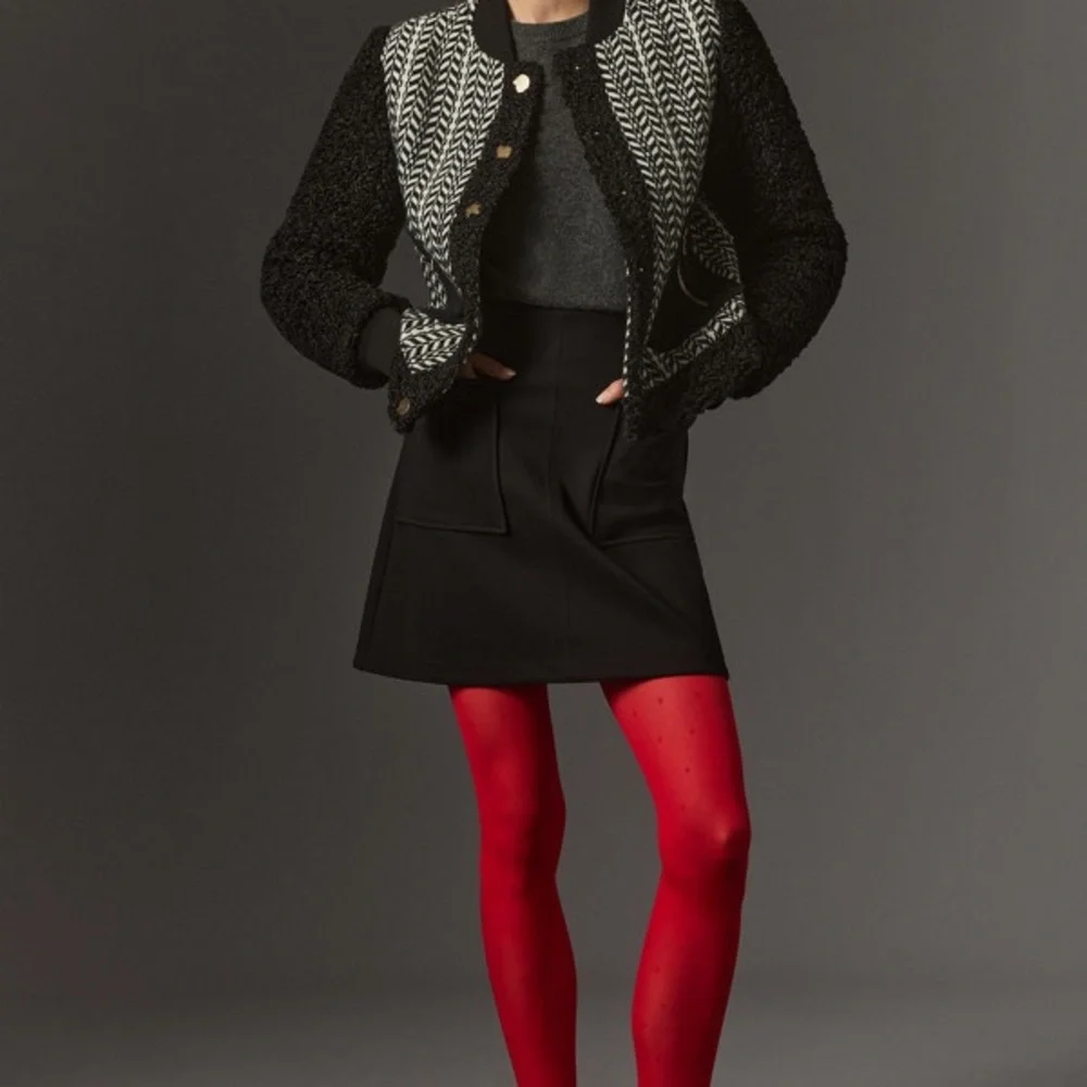 Anthropologie Avec Les Filles Tweed Sherpa Mix Jacket - XS - Picture 9 of 9